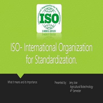 Iso  international organization for standardization