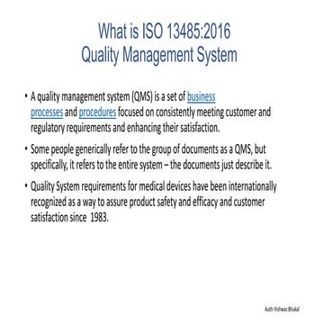 ISO 13485:2016  QMS