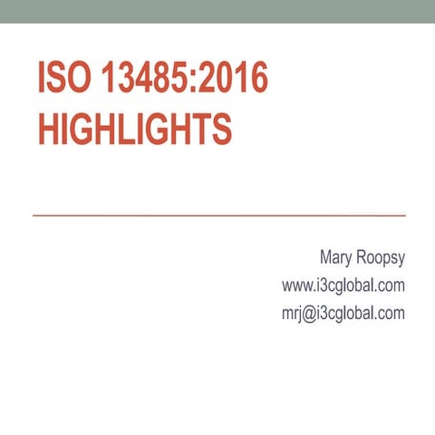 NQA - ISO 13485 Gap Guide | PDF