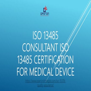 ISO 13485 Consulting | ISO 13485 Certification| Medical Device Registration 