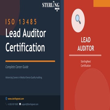Comprehensive Guide to ISO 13485 Lead Auditor Training | PPT