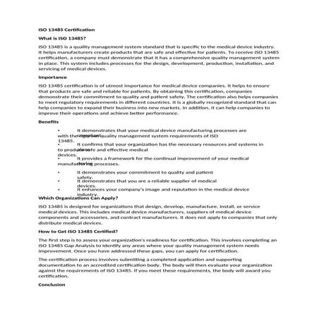 ISO 13485 Certification Medical Device Quality & Compliance.pptx
