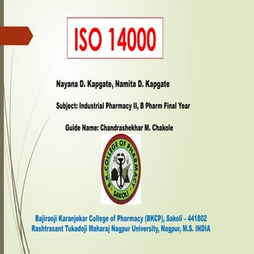 International Organization for Standardization 14000 (ISO 14000)