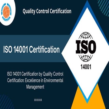 ISO 14001 Certification | Quality Control Certification | PDF