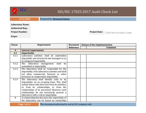 ISO/IEC 17025:2017 Required documentation | PDF