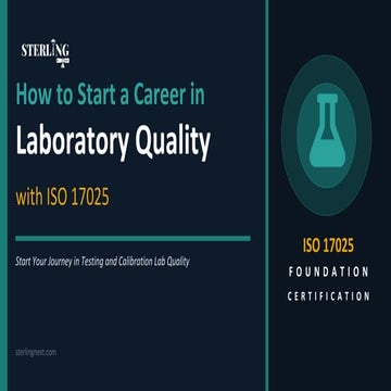 ISO 17025 Foundation Certification | Laboratory Quality Career Guide | PDF