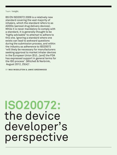 ISO20072: the device developer's perspective | Insight, issue 5