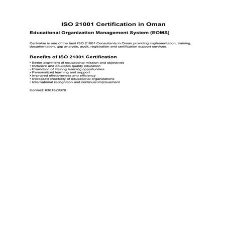 ISO_21001_Certification_Oman-document-services | PDF