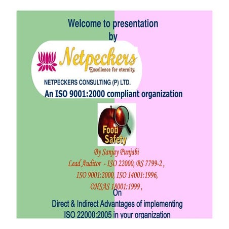 Consulting for Iso 22000 By Netpeckers Consulting