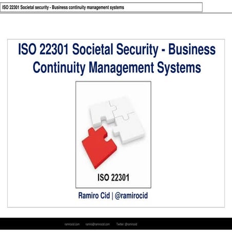ISO 22301 Business Continuity Management