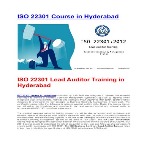 ISO 22301 | Business Continuity Awareness | DOCX