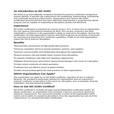 iso 22301 internal auditor course.pppppt | PPT