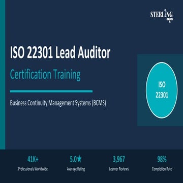 ISO 22301 Lead Auditor Certification Training – Master Business ...