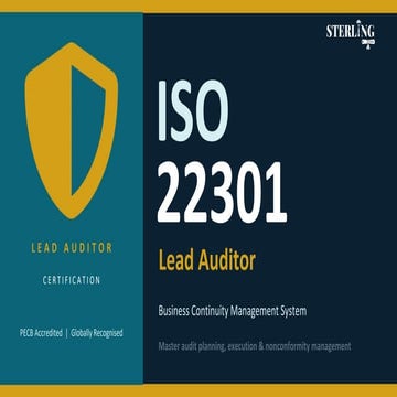 ISO 22301 Lead Auditor Certification Career Opportunities | PDF
