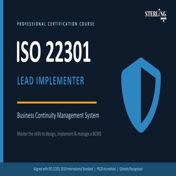 ISO 22301 Business Continuity Management | PDF