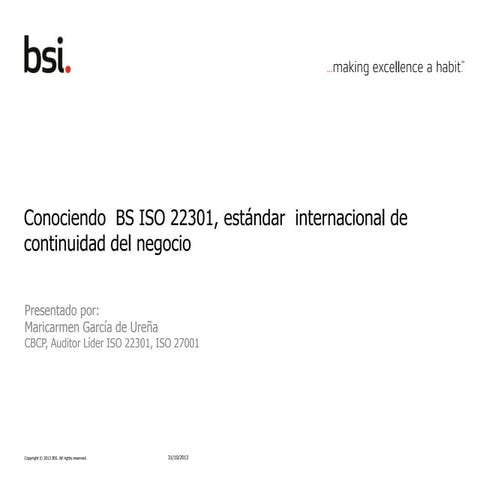 ISO 22301 Business Continuity Management | PDF