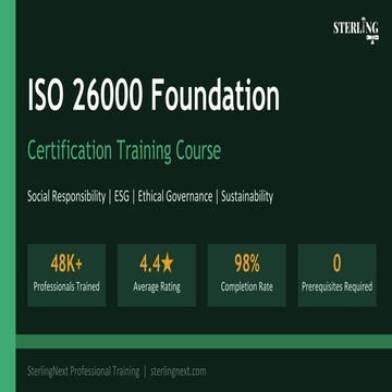 ISO 26000 Foundation Training Guide for CSR & Sustainability | PDF