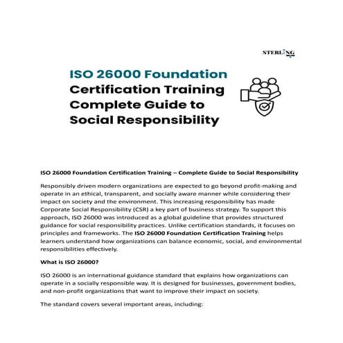 The Challenges of ISO 26000 Certification | PDF