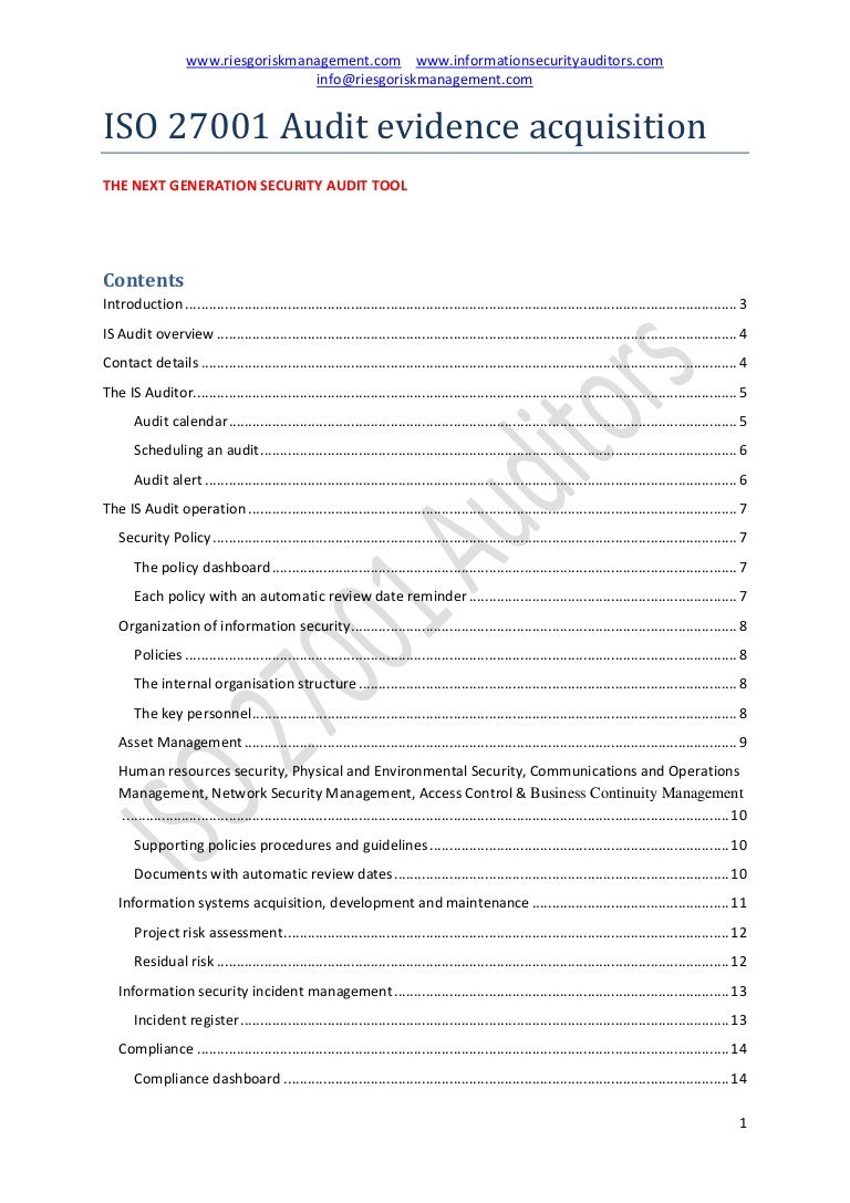 Iso 27001 Audit Evidence Acquisitionv3