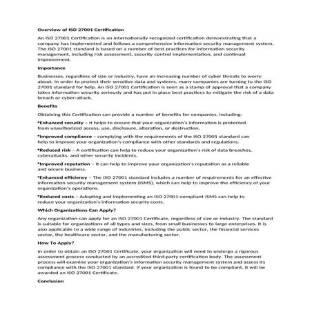 iso 27001 certificationiso 27001 certification.ppt