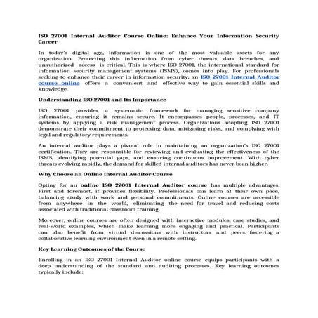 iso 27001 internal auditor course online - IAS.ppt
