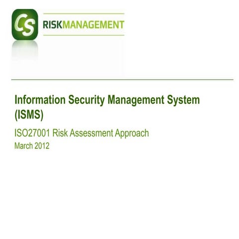 Iso27001   Risk Assessment Approach