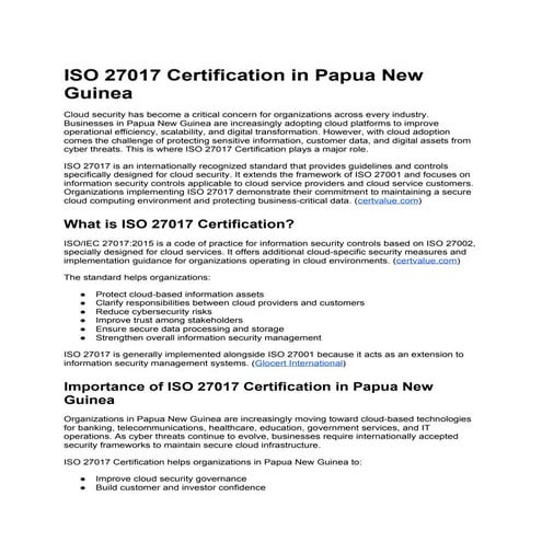 Understanding ISO/IEC 27017 (ISMS) Compliance | PDF