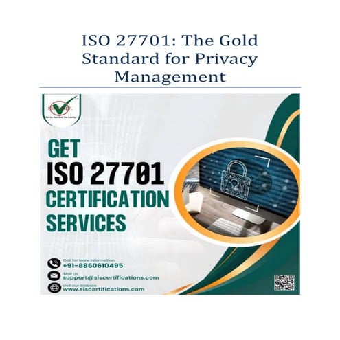 ISO 27701: The Gold Standard for Privacy Management | PDF