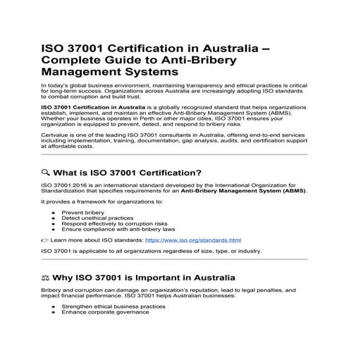 ISO 37001:2025 Transition Guide Key Changes from 2016 | PDF