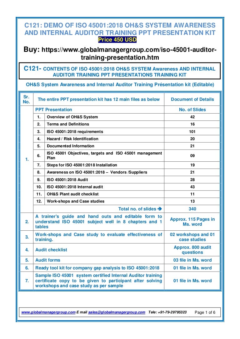 iso 45001 2018 awareness