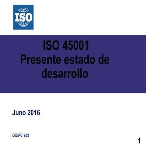 Iso 45001 update in Spanish language 24 july