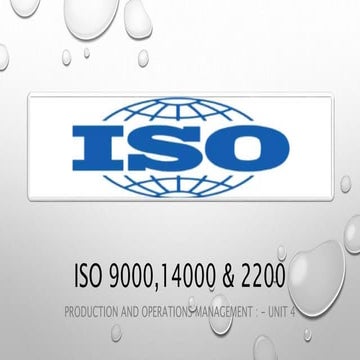 ISO 9000,14000 & 2200 international standerdization organization