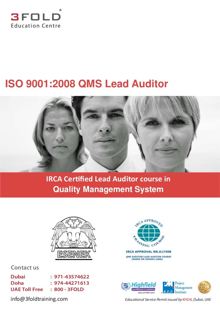 Iso 9001 2008 QMS Lead Auditor Course Lead Auditor Study