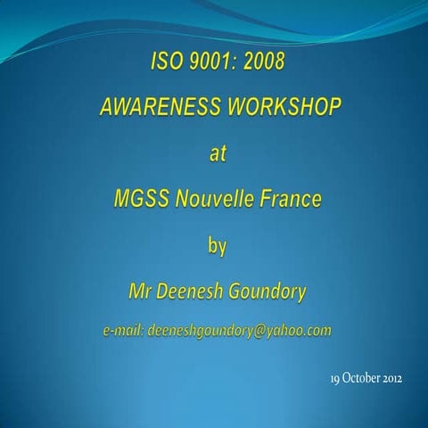 ISO 9001:2008 in school