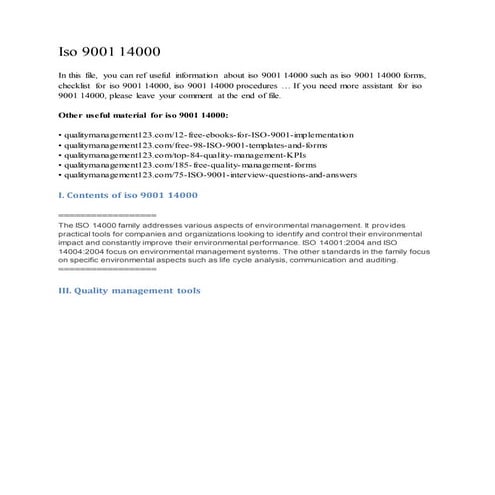 Iso 9001 14000