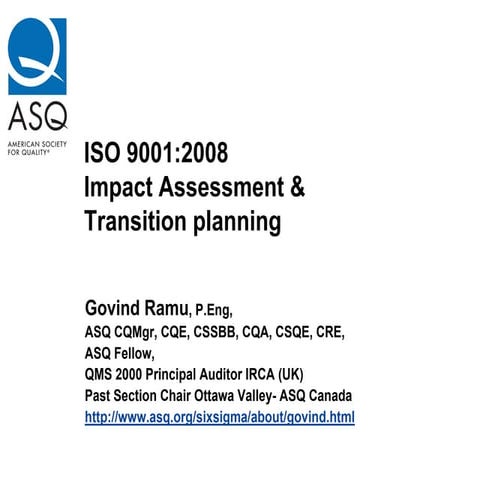 ISO 9001 2015 Overview presentation | PDF