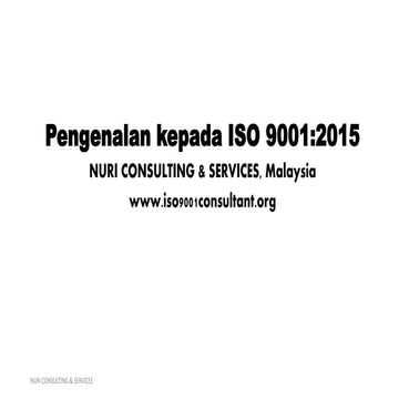 Pengenalan Kepada ISO 9001:2015   