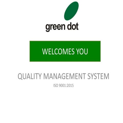 ISO 9001:2015 - Greendot Management Solutions 