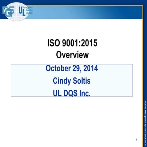 ISO 9001-2015 Revision Training Presentation