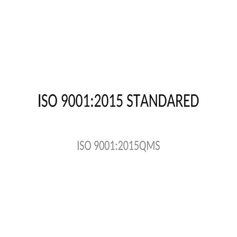 ISO 9001 2015 globally recognized standard for quality management systems (QM...