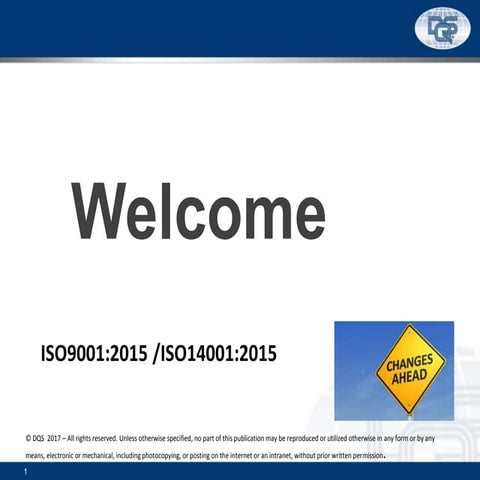 Changes to ISO9001/ISO14001