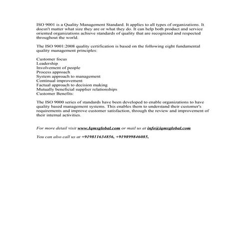 Iso 9001 certification