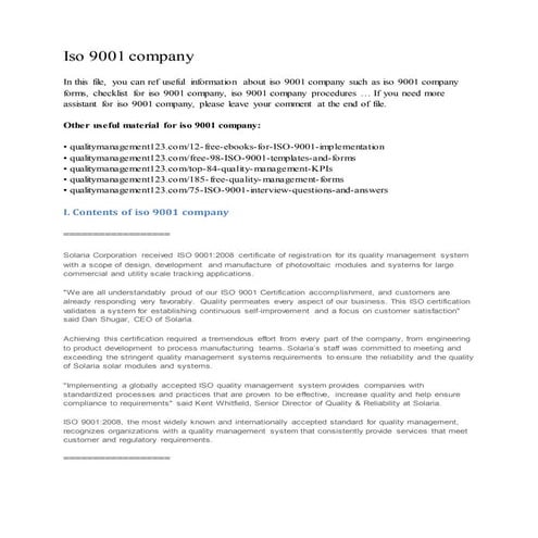 Iso 9001 company