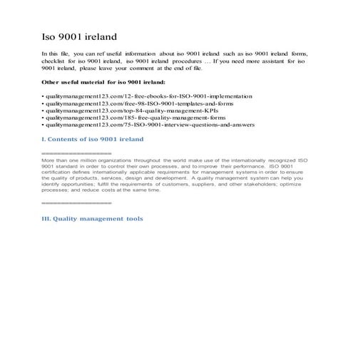 Iso 9001 ireland
