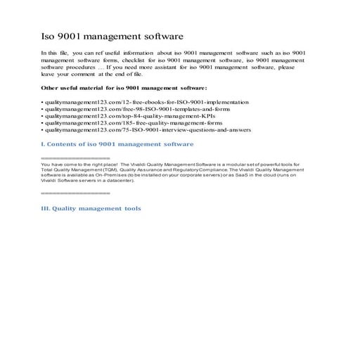 Iso 9001 management software | PDF