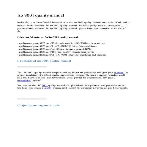 Iso 9001 quality manual