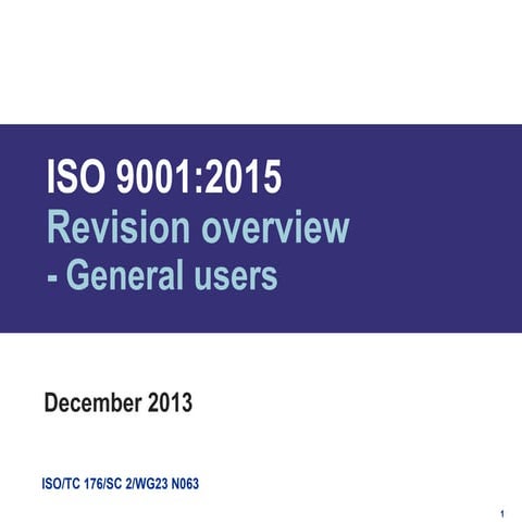 ISO 9001:2015 Revision Overview
