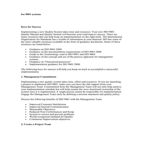 Iso 9001 systems
