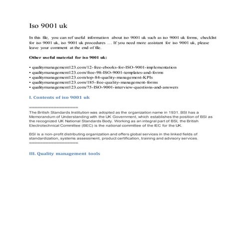 Iso 9001 uk