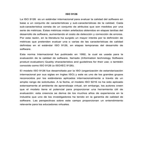 Norma iso 9126 | PDF